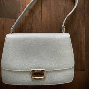 Escada blue handbag with matching heels
